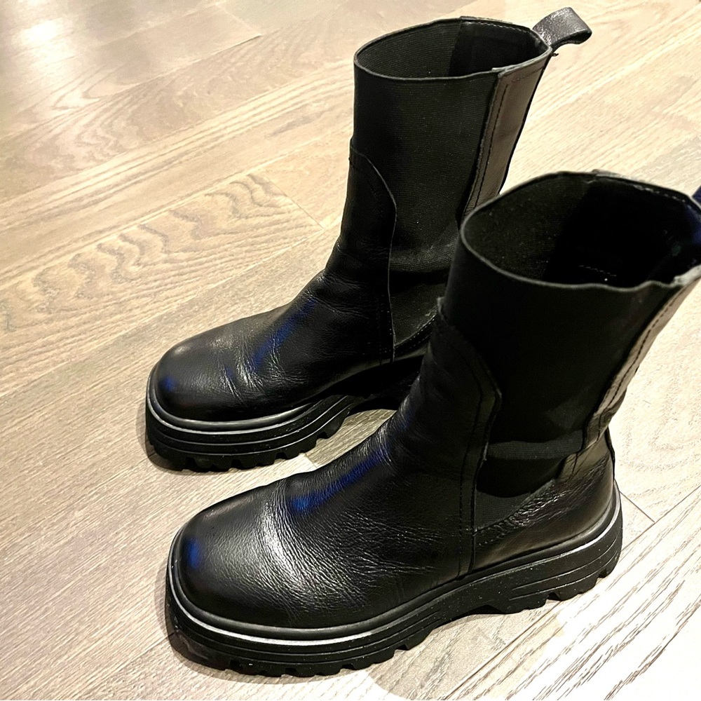 Elle winter leather boots